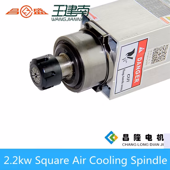 Square Air Cooled CNC Router Spindle 2.2kw for Wood Carving 300Hz Collect Er25 18000rpm