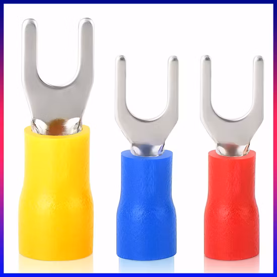 Sv1.25-5.5 Fork Type Battery Cable Terminal Connector Insulated Spade Terminal Lugs Battery Terminal Connectors